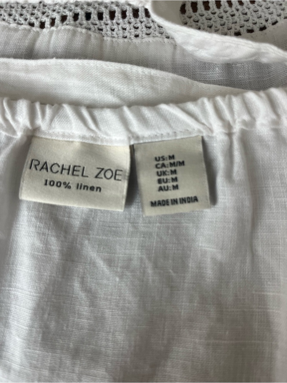 Rachel Zoe White Linen Halter Top with Crochet Yoke - Picture 6 of 8